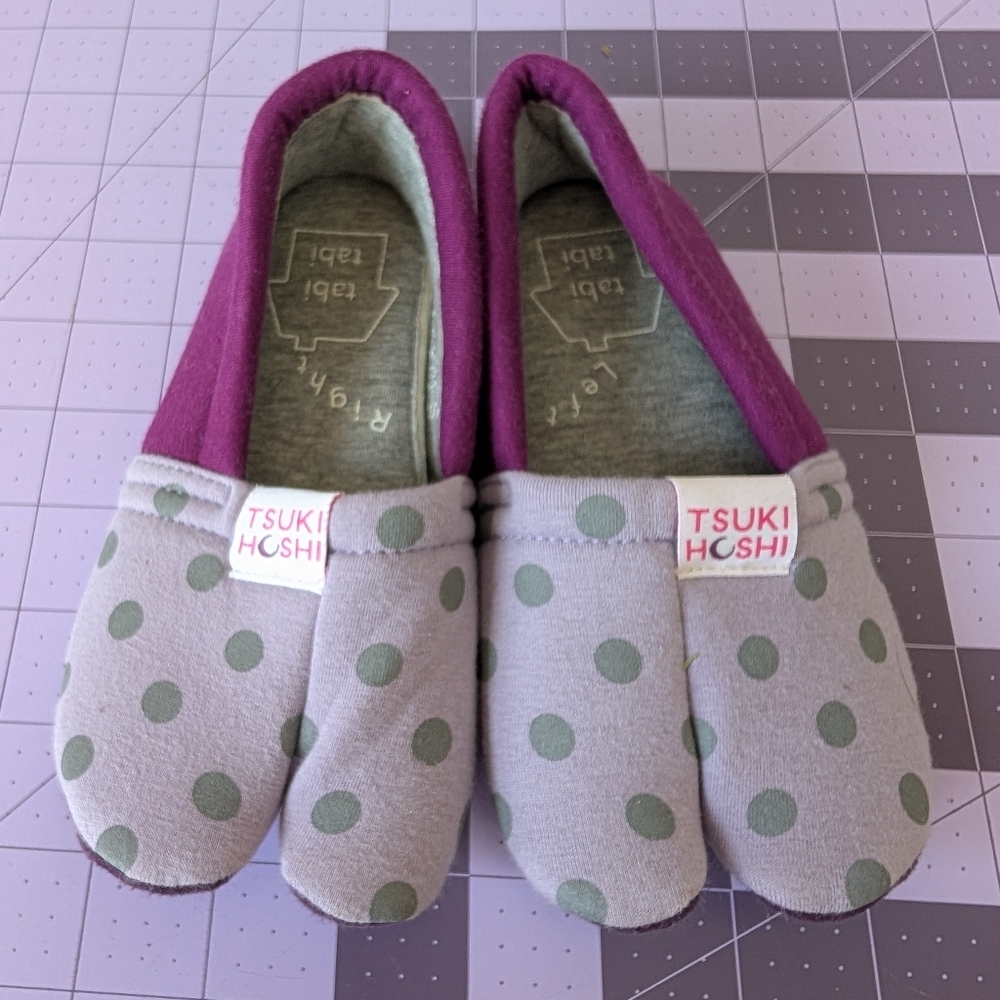Tsukihoshi Tabi-Tabi Kid's Split-Toe slippers size S (11.5) 7" purple girl's - Picture 2 of 6